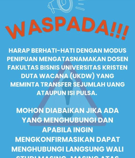 Harap Waspada Hati-Hati Penipuan